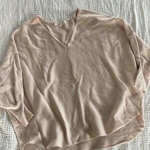 Adyson Parker light pink/peach dolman sleeve vneck sweater with rounded hem